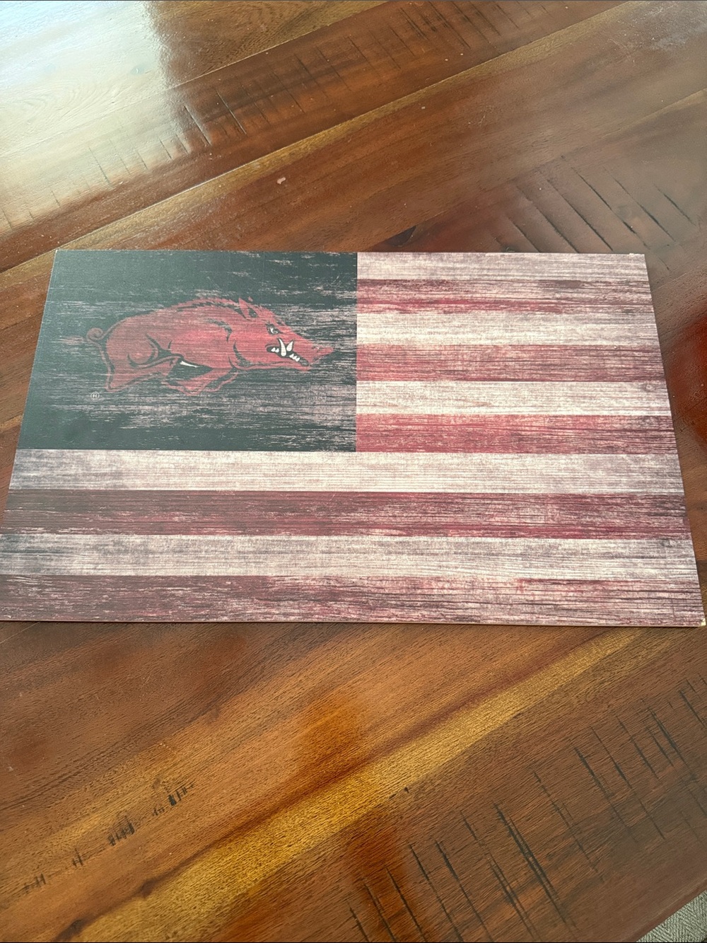 Razorback Rustic American Flag Wall Art